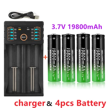 100% Lithium-Batterie-Marke neue 19800 v mah Tasche wieder aufladbare Batterie für Taschen lampe USB-Ladegerät
