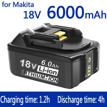 100% Оригинальная батарея makita 18v 6000mAh Аккумуляторная Батарея Для Электроинструментов со Светодиодной Литий-ионной Заменой LXT BL1860B BL1860 BL1850