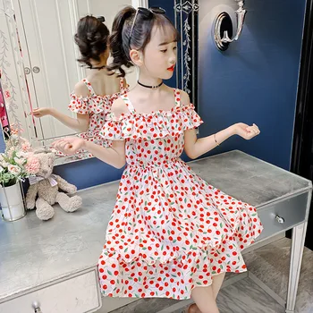 2023, Корея, осенне-зимнее детское цельное платье, платья для маленьких девочек, хлопковое детское пышное платье без рукавов для девочек начальной школы