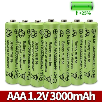 2023 Новый никель-водородно-желтый аккумулятор AAA 3000mAh 3A 1.2V для MP3 RC игрушки, светодиодный фонарик