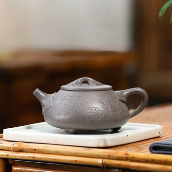 275 мл Китайский Исинский Фиолетовый Глиняный Горшок Ручной работы Заварочный Чайник Бытовой китайский Чайный набор Кунг-фу