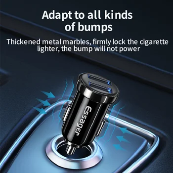Автомобильное USB-зарядное устройство 2.4 A 5V с двумя портами для быстрой зарядки Samsung Huawei iPhone Xiaomi, Универсальный USB-адаптер для автомобильного зарядного устройства для мобильных телефонов
