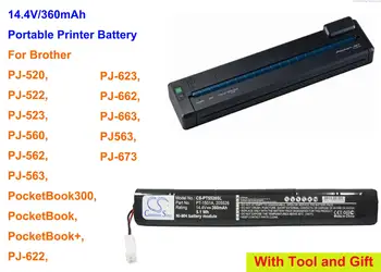 Аккумулятор для портативного принтера OrangeYu емкостью 360 мАч для Brother PJ563, PJ-673, PocketBook300, PocketBook, PocketBook +, PocketBook 300