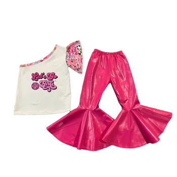 Бутик Розовой одежды с пайетками в виде Императорской Короны Lets Play Ball, расклешенные брюки с принтом в виде мяча, Комплекты одежды