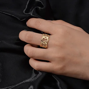 Винтажное Открытое кольцо из нержавеющей стали для женщин, ретро овальные кольца во французском стиле, украшения для девочек, подарок для вечеринки