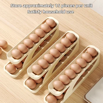Выдвижная коробка для яиц с двухслойным прочным держателем для яиц с защитой от падения для кухонного ящика