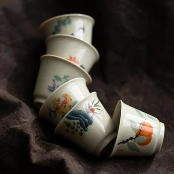 Китайская Винтажная Чайная чашка Master Cup Single Cup Чайник для чая Чайная Миска Single Cup Для приготовления чая Бытовой Керамический Чайный Сервиз Кунг-фу