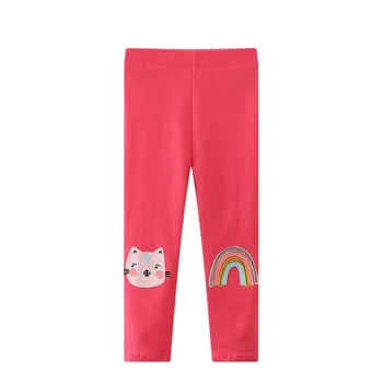 Леггинсы для девочек от 2 до 7 лет, леггинсы с вышивкой животных, радужная детская одежда, узкие детские брюки-карандаш для малышей