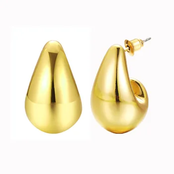 Массивные Золотые Серьги-Кольца для Женщин, Каплевидные Серьги, Большие Серьги-Капли, Позолоченные Серьги-Капли, Модные Женские Ювелирные Изделия