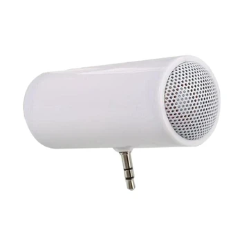 Мини-стереодинамик с разъемом 3,5 мм, портативный музыкальный MP3-плеер, усилитель динамика, громкоговоритель для мобильного телефона, планшетного ПК-Белый