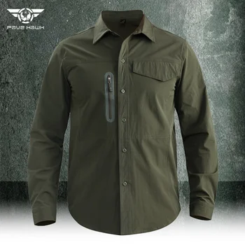 Мужская военная тактическая рубашка Для армейских тренировок, Быстросохнущие дышащие топы, Носимые для походов на открытом воздухе, Носимые для приключений, С длинными рукавами, мужские
