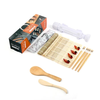 Набор инструментов для приготовления суши своими руками, японский рулет из риса, кухонные принадлежности для бенто, машина для изготовления ножей, Устройство для приготовления суши быстрого приготовления, 14 шт.