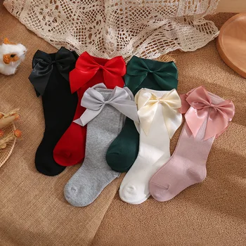 носки детские хлопковые, устойчивые к воздействию малышей, кружевные для милых детей, маленьких мальчиков и девочек, хлопковые мягкие длинные носки для новорожденных, костюм для 0-5 лет