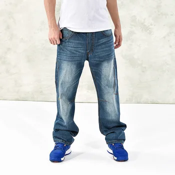 Осенне-зимние новые повседневные джинсы больших размеров 8XL 7XL 6XL 5XL, модные мужские свободные брюки для скейтбординга больших размеров в стиле хип-хоп на молнии.
