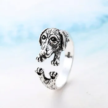 Подарочное винтажное кольцо FoYuan для щенков С женским знаком Зодиака в европейском и американском стиле, Открывающееся, Потертое