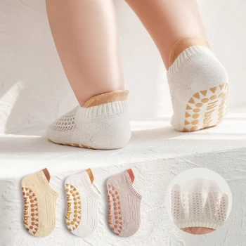 Сетчатые носки для новорожденных от 0 до 5 лет, Милые носки принцессы Для девочек, весенне-осенние Хлопчатобумажные носки для девочек, дышащие короткие носки для девочек