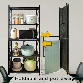 Складной передвижной многослойный кухонный стеллаж для хранения: идеальное решение для организации вашего кухонного пространства Представляем нашу rev.