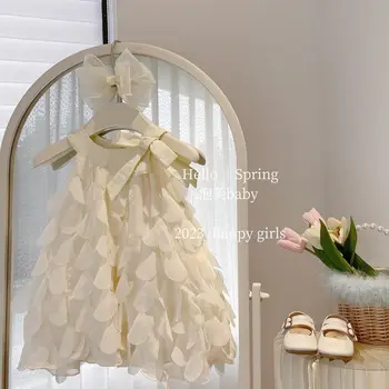 Твидовая одежда Принцессы для девочек Классические Белые платья Модные Детские Винтажные Детские Повседневные платья Vestidos Праздничная Одежда для детей на Крестины